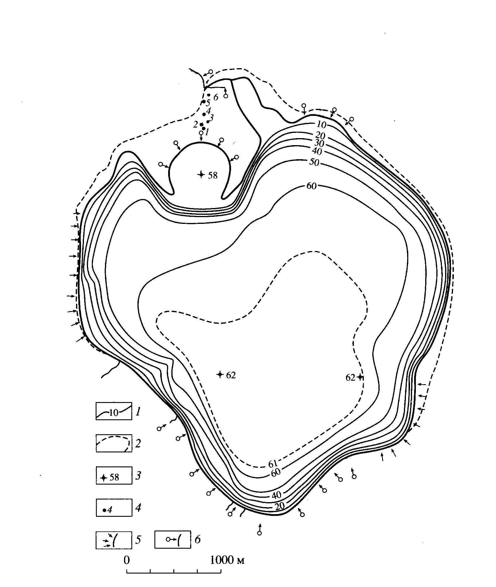 Схема Карымского озера (по С. М. Фазлуллину и др., 2000)