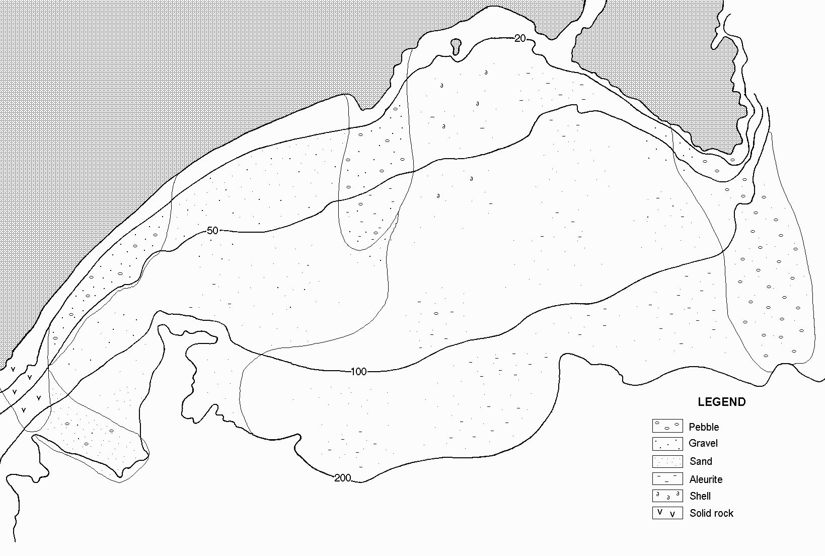 Схема распределения осадков Авачинского залива